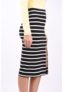 Fusta Pieces Pcjuka Black Stripes White